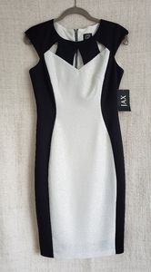 Jax Black & White midi zip up dress